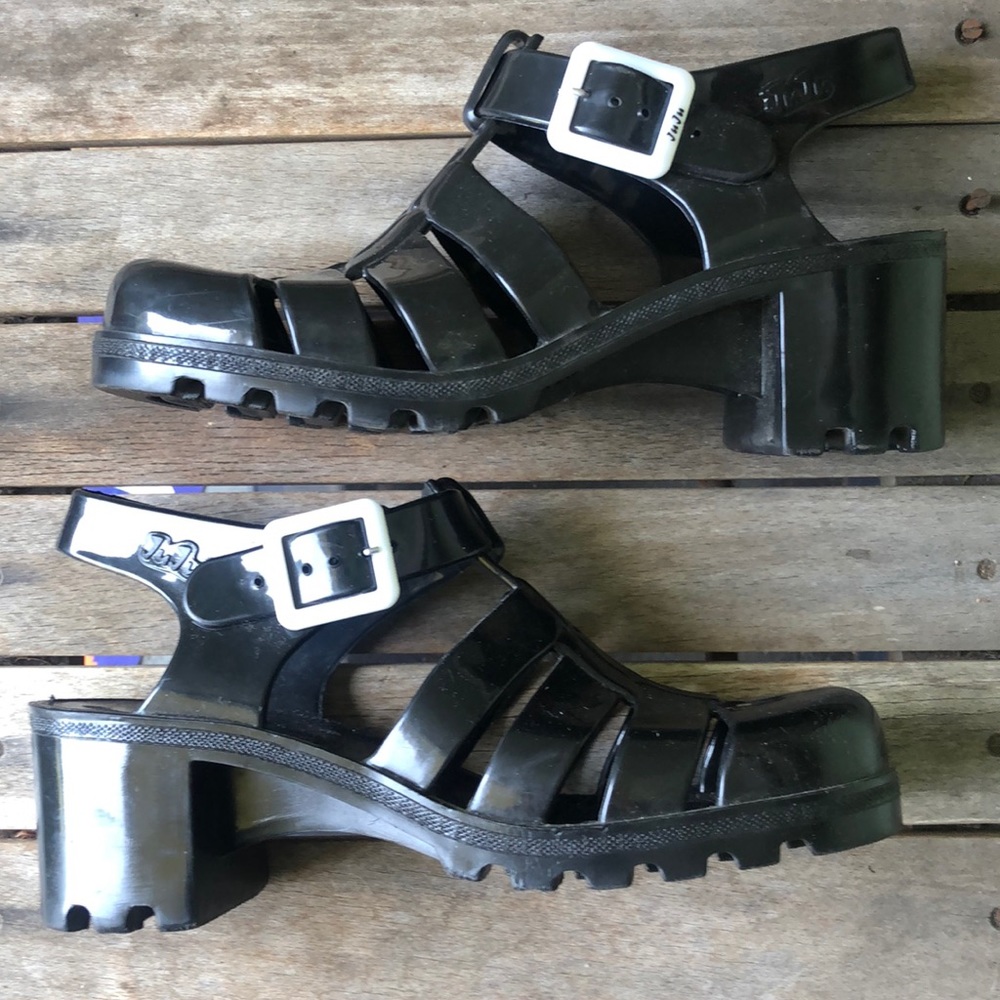 JuJu Black Jelly Heels